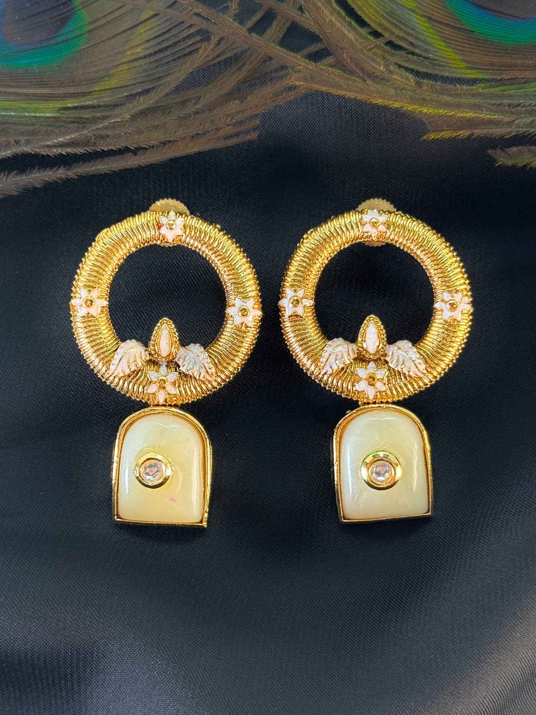 Golden Rajwari Earrings